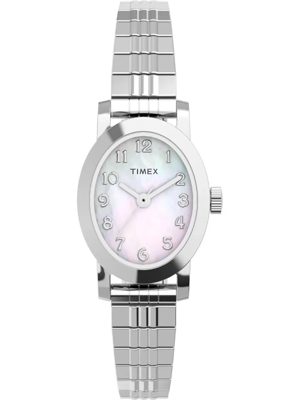 Women's Silver Analog Quartz Solid Cavatina Pearl Dial Oval Classic Wrist Watch